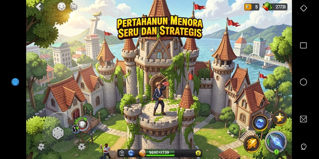 Tampilan gameplay menegangkan di game Tower Defense 2739.