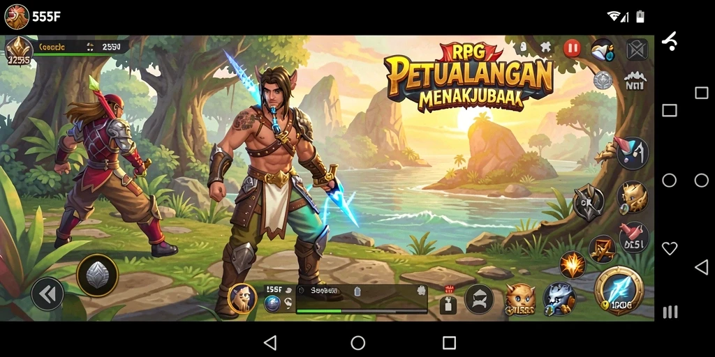Tampilan gameplay RPG yang menarik di 555F.