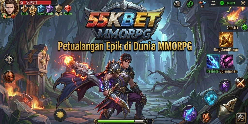 Gameplay seru dalam 55KBET yang penuh petualangan MMORPG.