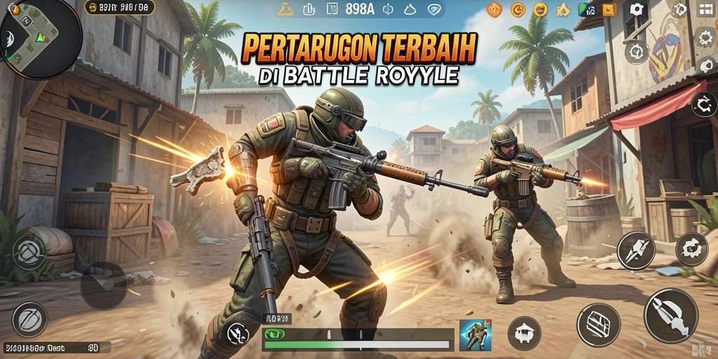 Gameplay seru dalam pertarungan Battle Royale.