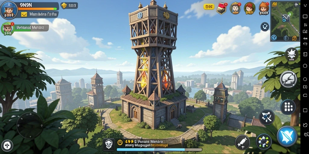 Gameplay menara pertahanan yang mendebarkan di 9N9N.