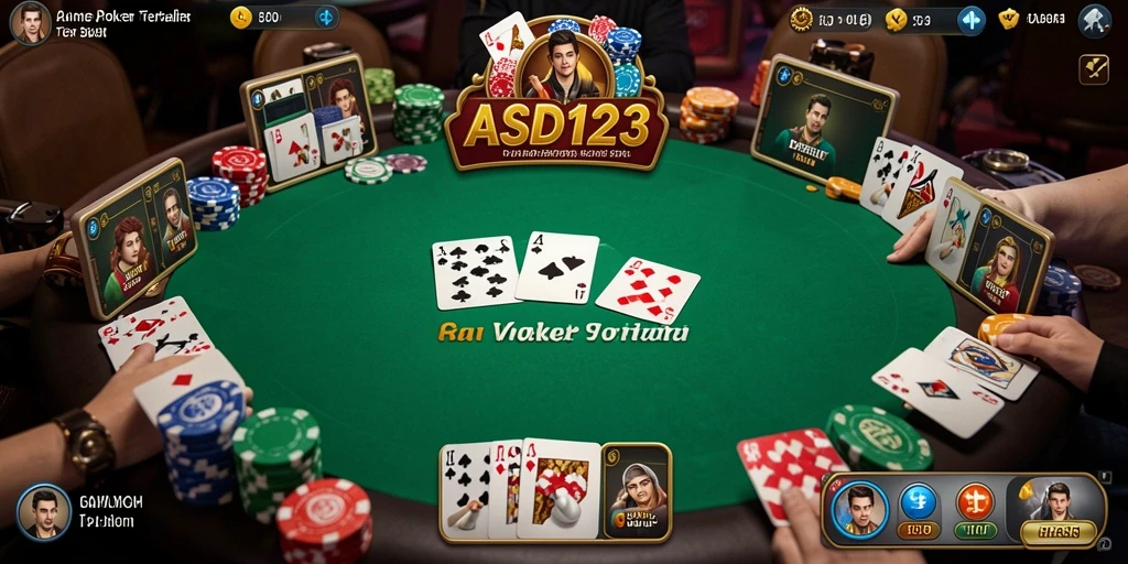 Screenshot gameplay ASD123 menampilkan serunya bermain Poker dengan teman.