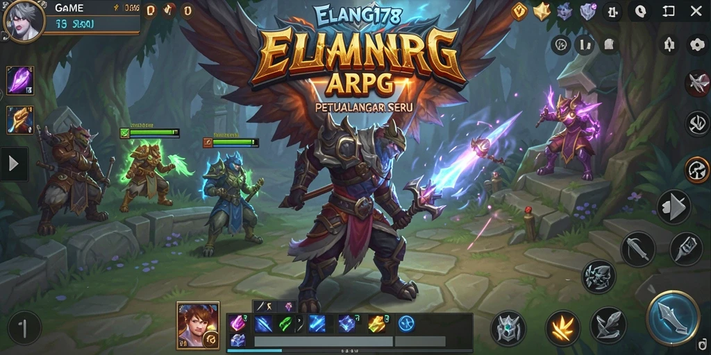 Screenshot gameplay ELANG178 menunjukkan aksi seru pertempuran ARPG.
