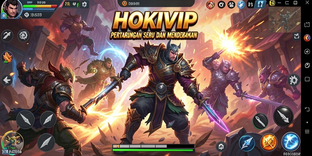Tampilan seru gameplay HOKIVIP dalam pertarungan.