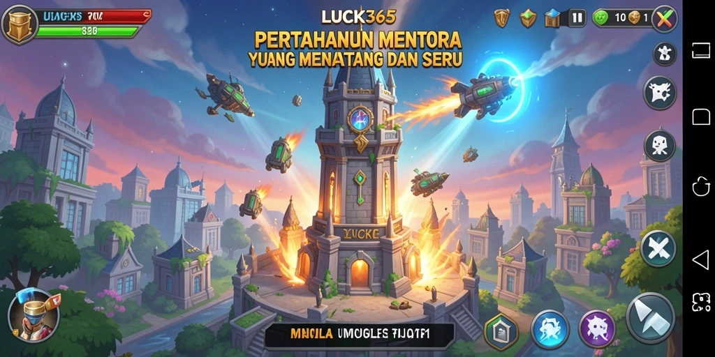 Menara pertahanan yang strategis dalam gameplay LUCK365.