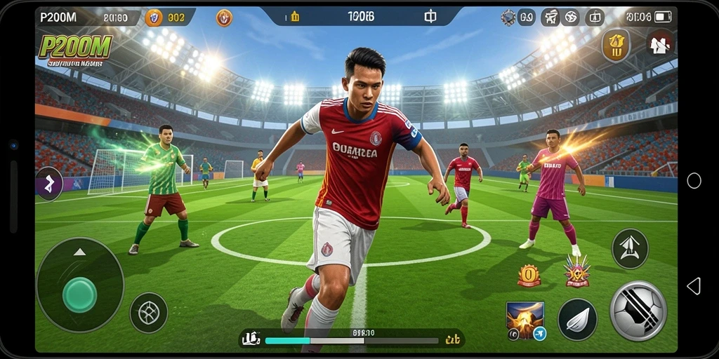 Gameplay seru P200M dengan berbagai cabang olahraga.