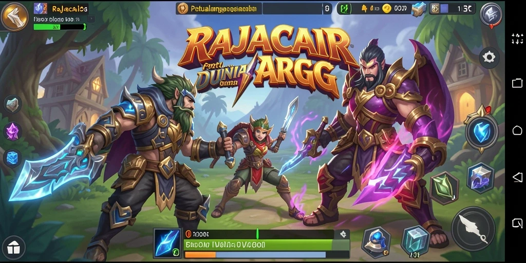 Screenshot menunjukkan aksi seru dalam pertempuran ARPG di RAJACAIR.