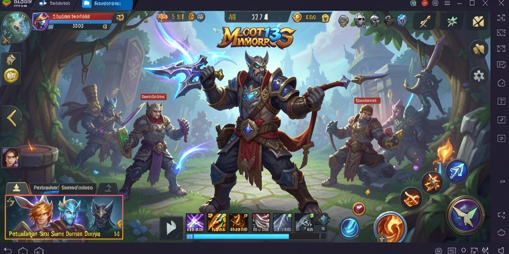 Tangkapan layar menampilkan aksi seru dalam gameplay MMORPG