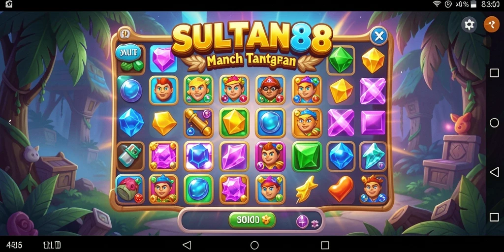 Tampilan gameplay SULTAN88 dengan desain Match-3 yang menarik.