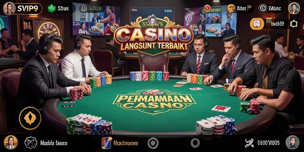 Tampilan gameplay langsung dari SVIP9 menunjukkan dealer dan permainan yang menarik.