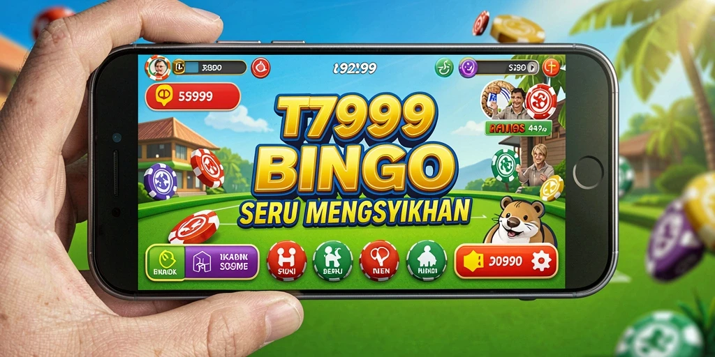Gameplay seru T9999 yang menampilkan bingo penuh warna.