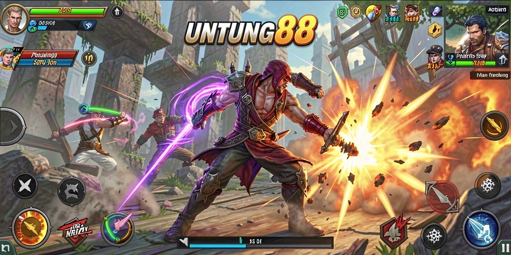Screenshot gameplay UNTUNG88 menunjukkan pertarungan seru dan aksi mendebarkan.
