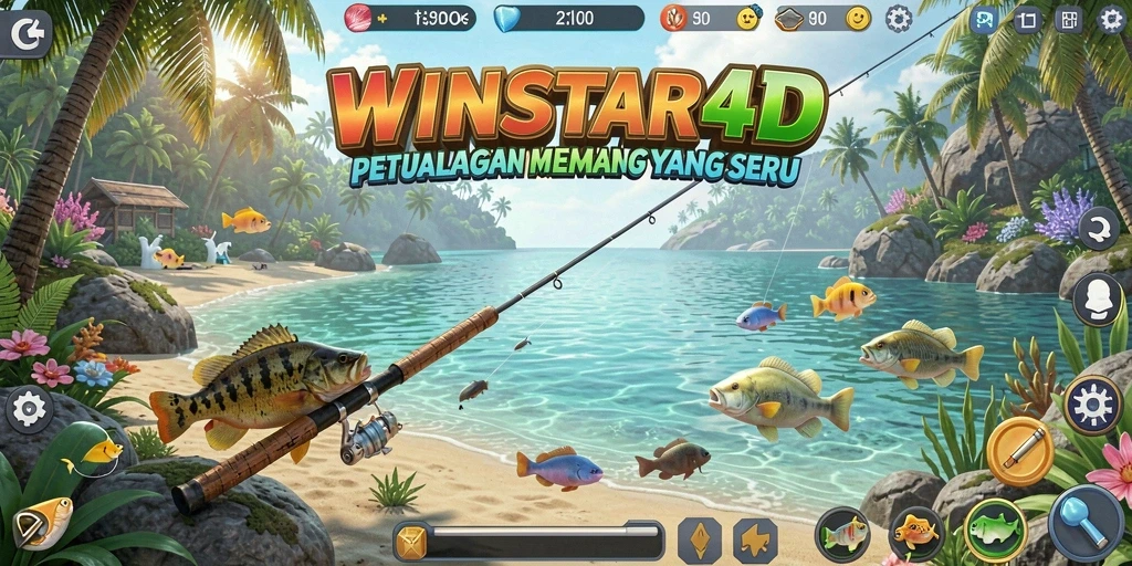 Gameplay seru memancing ikan di WINSTAR4D.