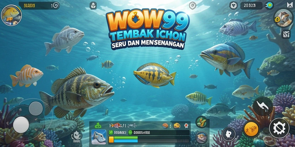 Screenshot gameplay WOW99 menampilkan aksi menangkap ikan yang seru.